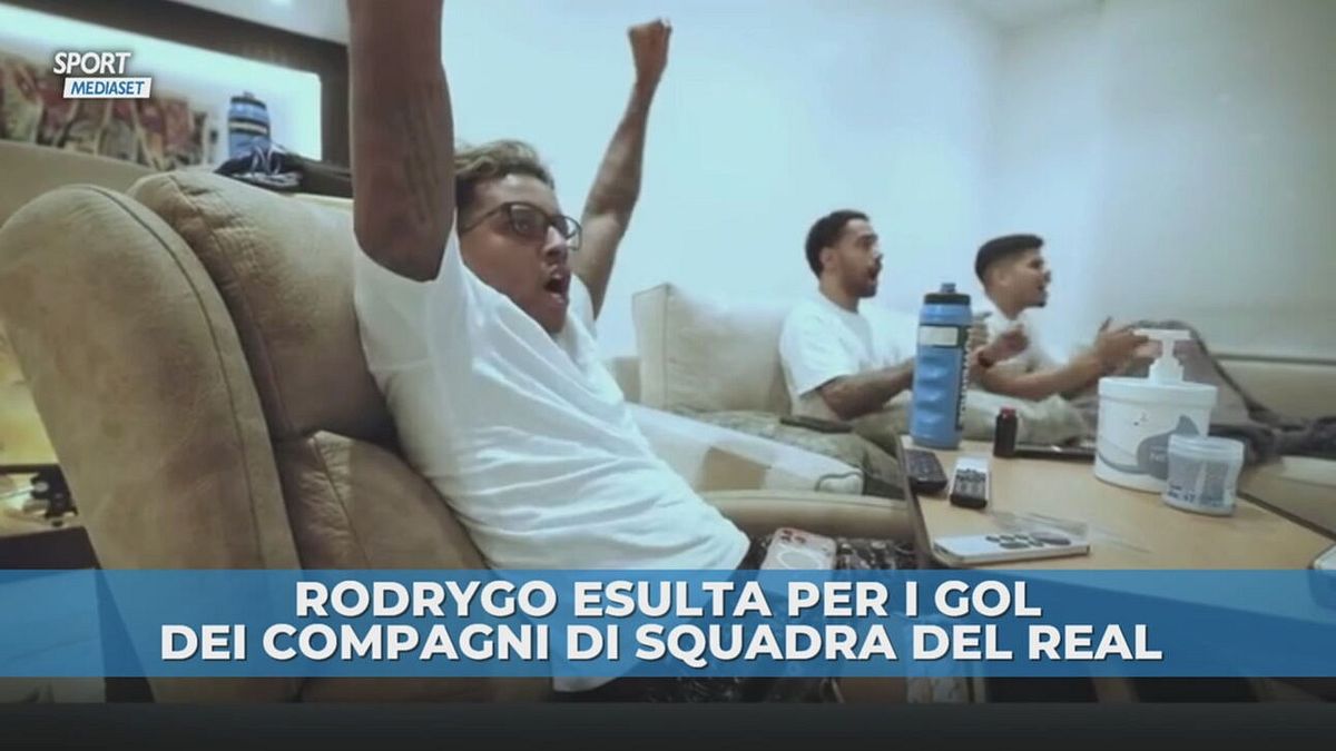 Il Real fa felice l'infortunato Rodrygo: festeggia il 3-0 sul City