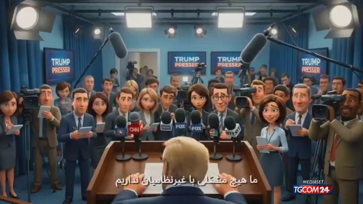 Dall'Iran parodia su Trump: gli spuntano i demoni nella testa