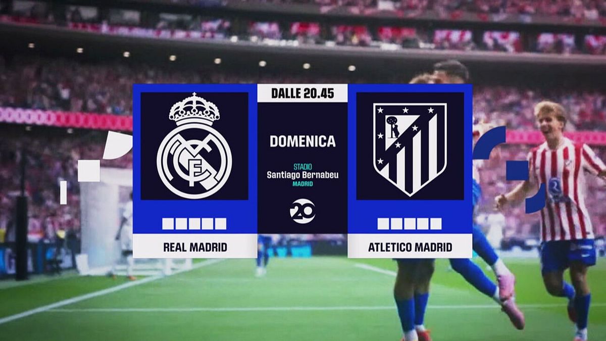 Real Madrid-Atletico Madrid: domenica 22 marzo alle 20.45 sul 20