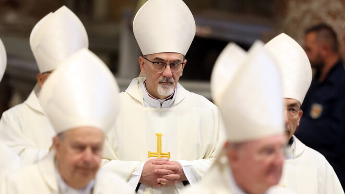 Il Cardinale Pierbattista Pizzaballa durante l’ottava Messa dei Novendiali in suffragio di Papa Francesco nella basilica di San Pietro