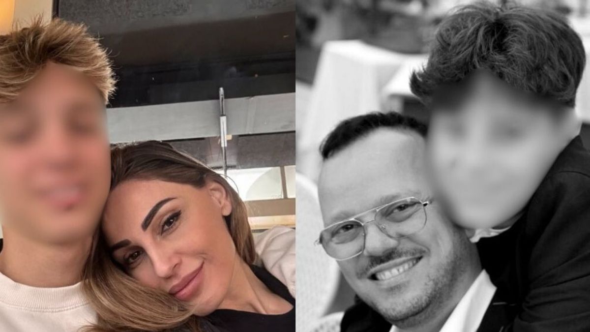 Anna Tatangelo e Gigi D'Alessio con il figlio Andrea