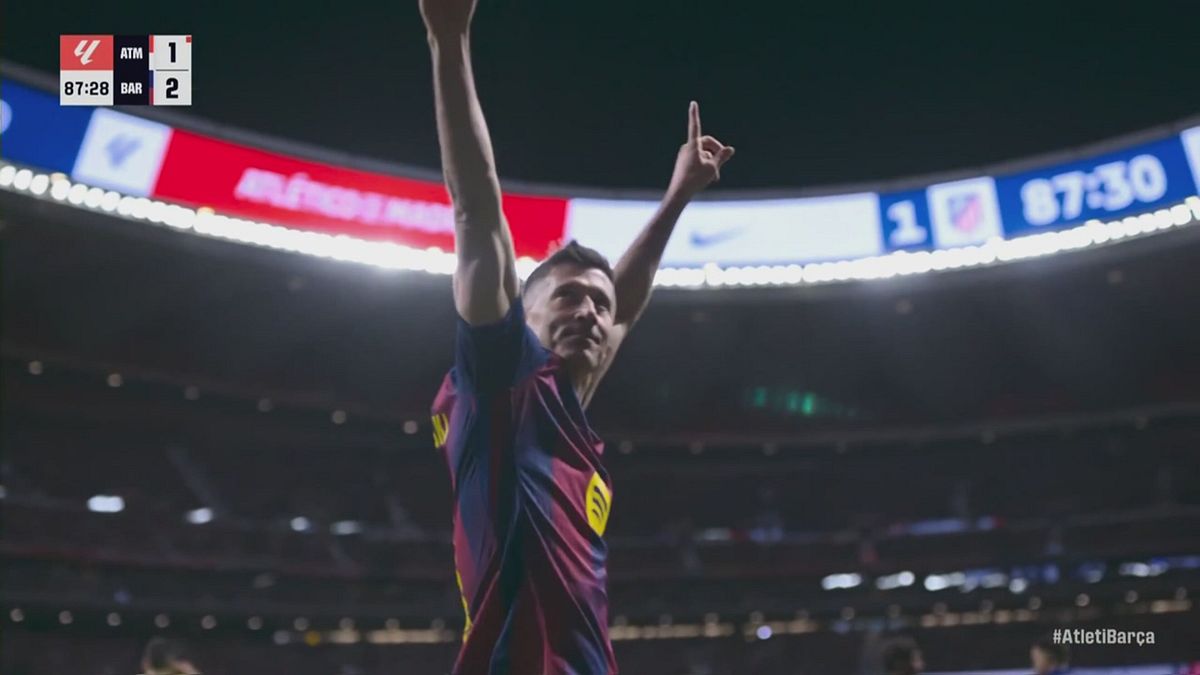 87' | Gol di Lewandowski (Atletico Madrid-Barcellona 1-2)