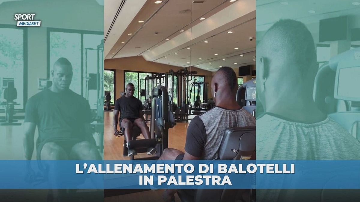Balotelli: duro allenamento in palestra