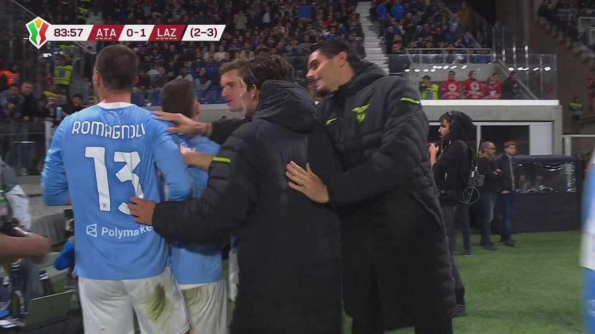Romagnoli insacca da calcio d'angolo, Atalanta-Lazio 0-1