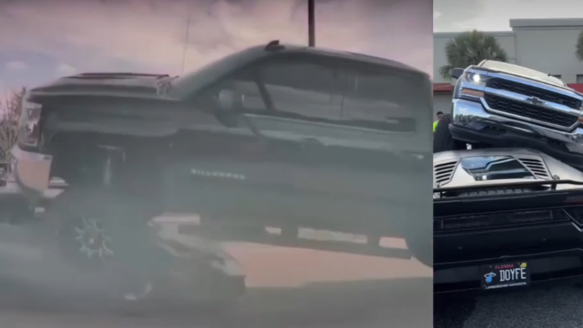 Parcheggia il suo pick up... su una Lamborghini