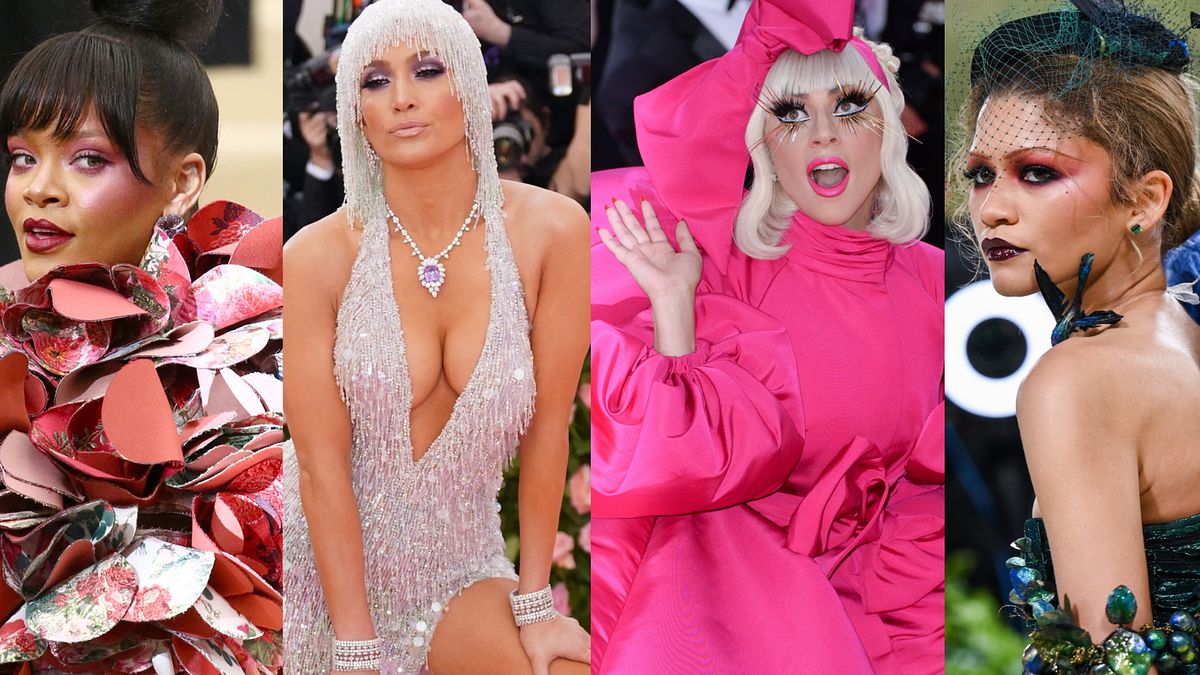 Rihanna, Jennifer Lopez, Lady Gaga e Zendaya nel corso delle ultime edizioni del Met Gala
