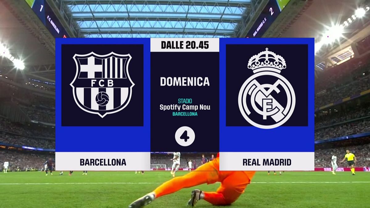 Barcellona-Real Madrid: domenica 10 maggio alle 20.45 su Rete 4