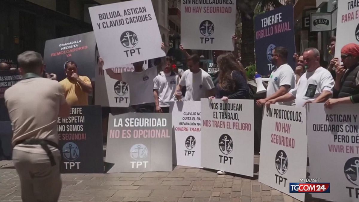 A Tenerife la protesta contro l'arrivo della nave con casi di hantavirus