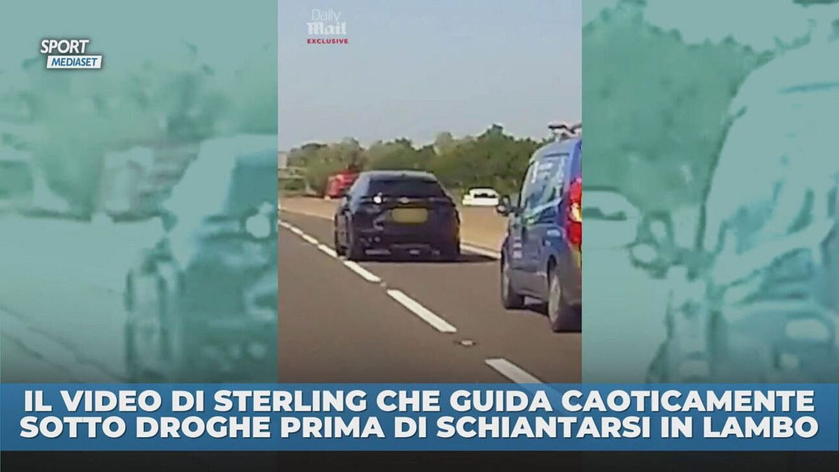 Schianto Sterling, le immagini in cui guida sotto droghe
