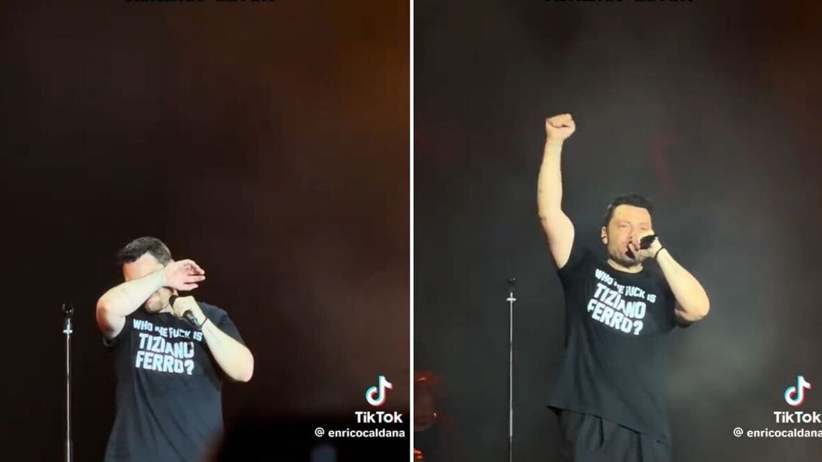 Tiziano Ferro si commuove durante un concerto