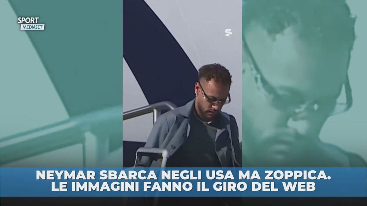 Neymar zoppica mentre sbarca in USA