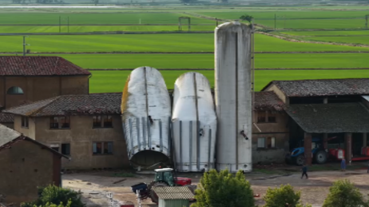 Tempesta nel Pavese, silos abbattuti e cascine devastate