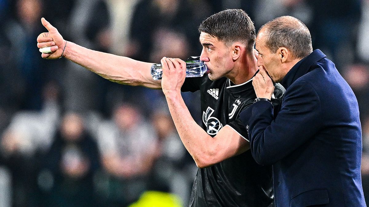 Vlahovic e Allegri