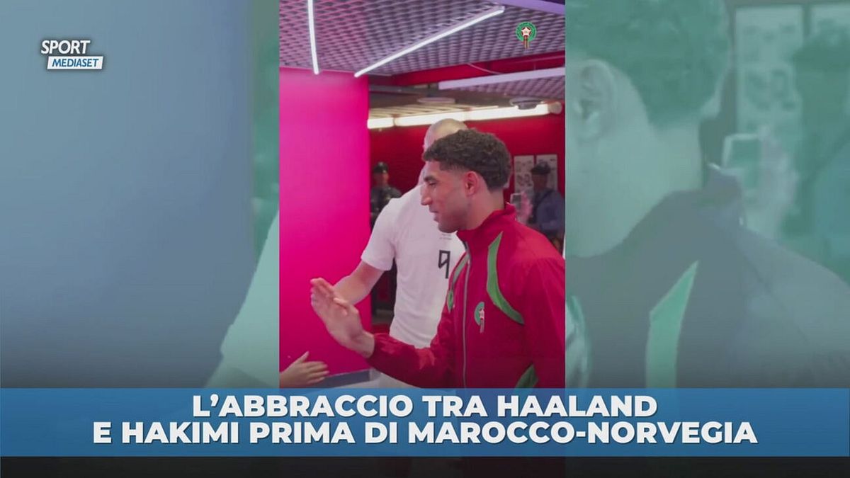 L'abbraccio tra Haaland e Hakimi