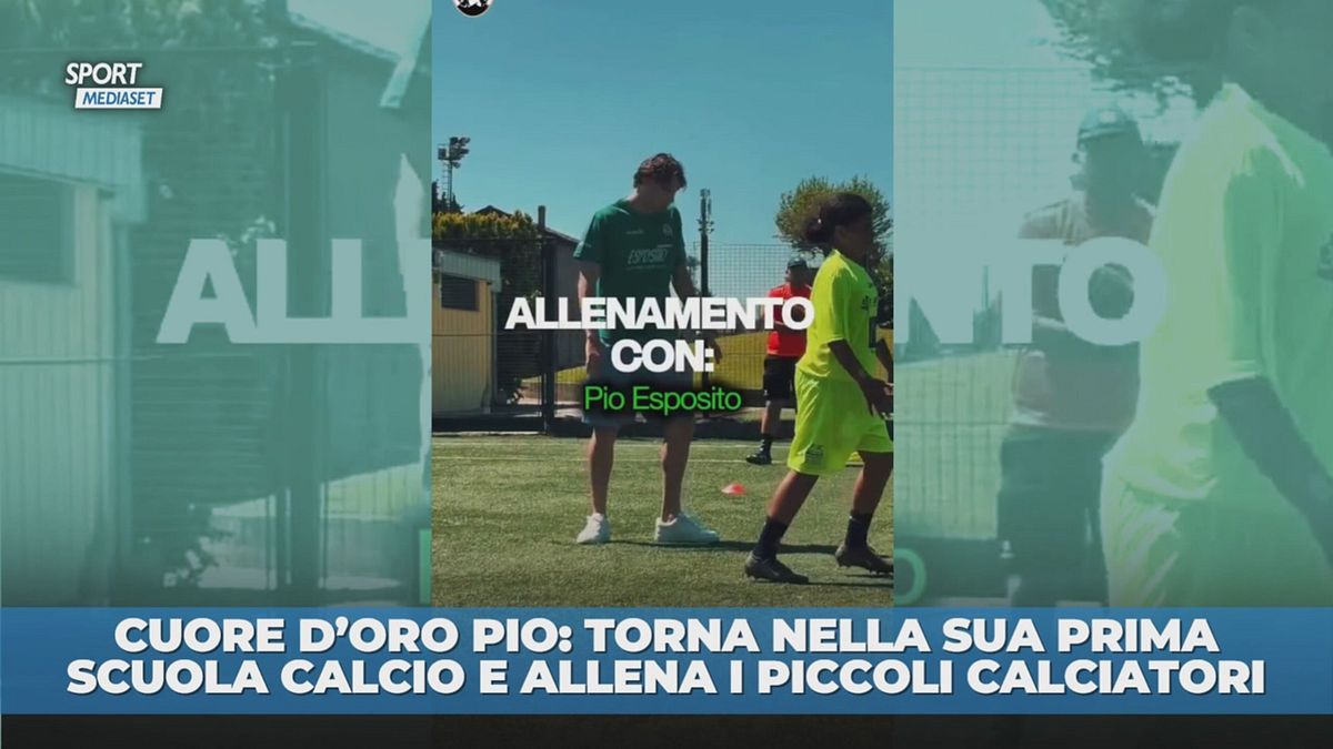 Pio cuore d'oro: allena i bimbi della sua prima scuola calcio