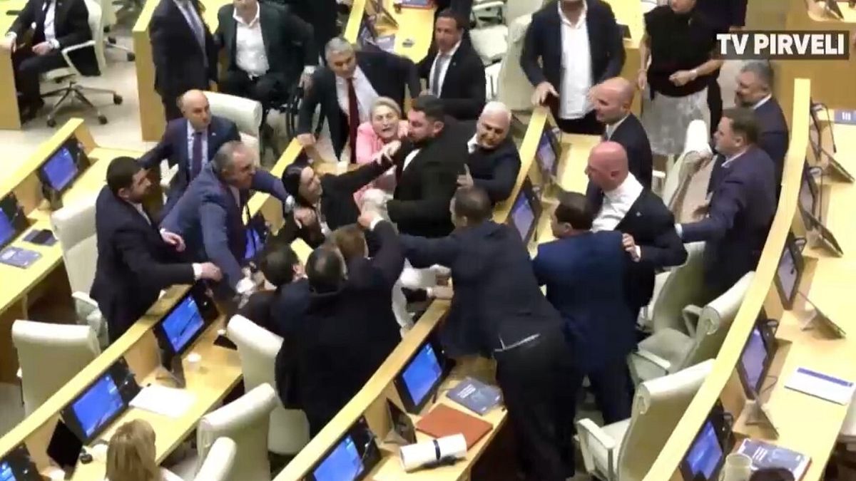 Botte da orbi al Parlamento georgiano: rissa tra deputati
