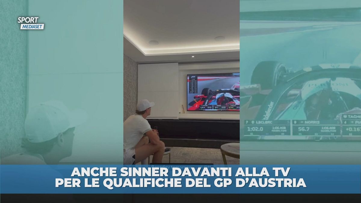 Sinner guarda le qualifiche del GP d'Austria