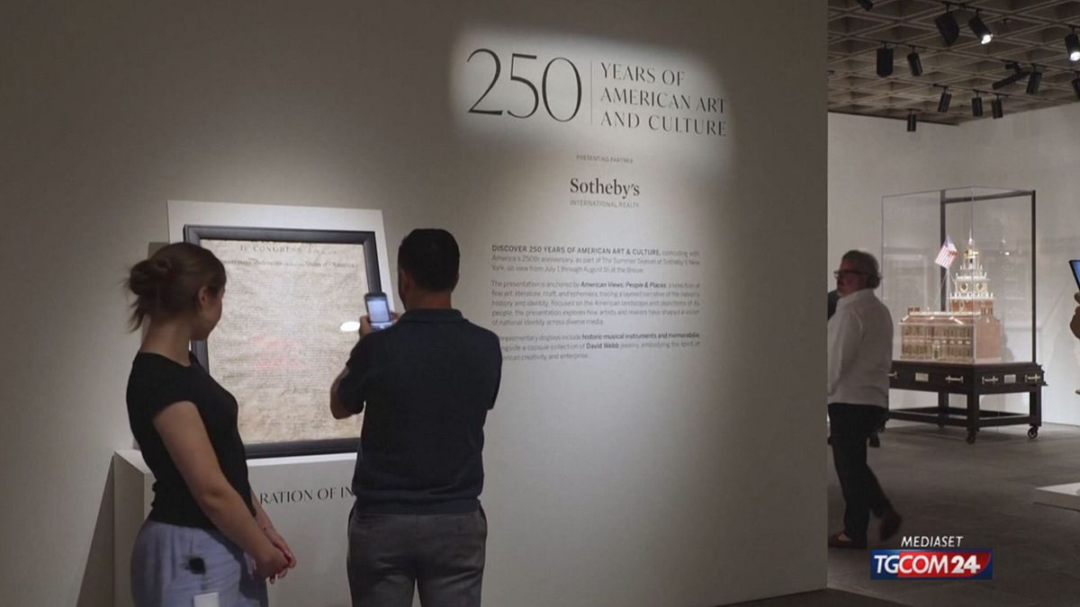 New York, una rara copia della Dichiarazione di Indipendenza esposta da Sotheby's