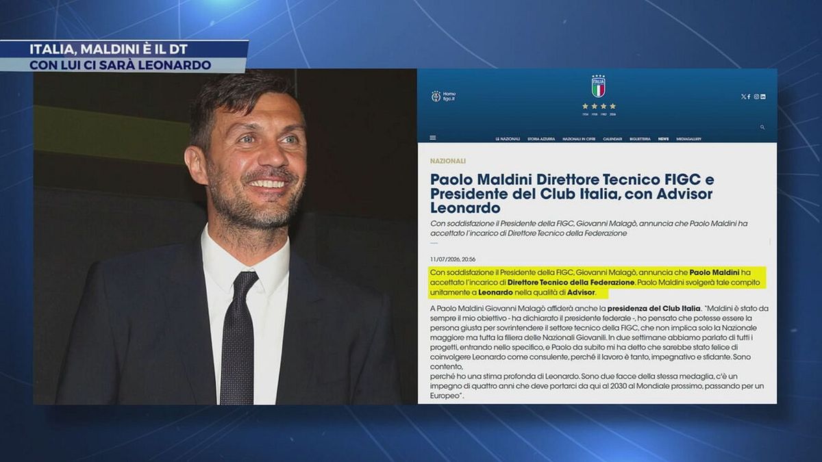 Italia, Maldini è il dt