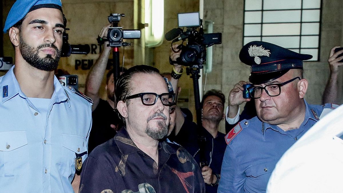 L'arrivo in Tribunale di Gianluca Soncin