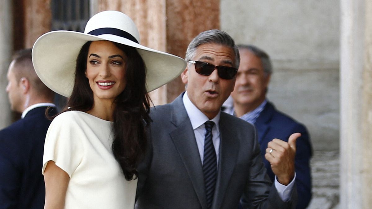 George e Amal Clooney a Venezia nel giorno del loro matrimonio, il 29 settembre 2014
