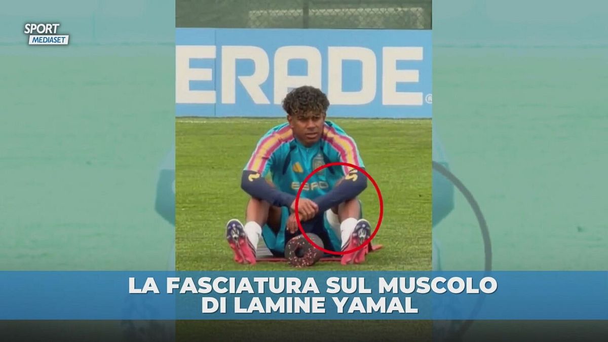 Spagna, ansia per Yamal: a parte nell'allenamento e benda sul muscolo