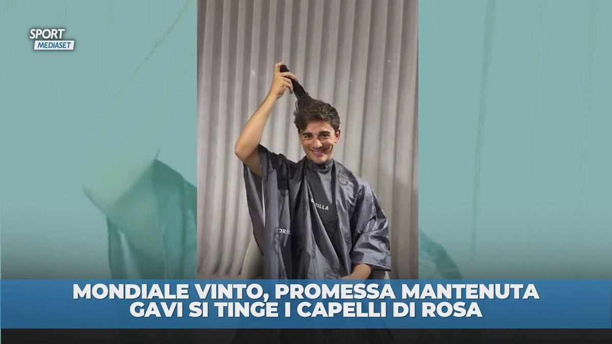 Gavi si tinge i capelli di rosa