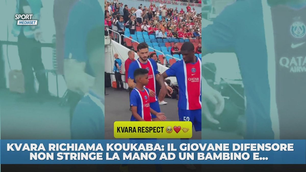 Kvara, compagno non stringe la mano ad un bambino: che lezione!
