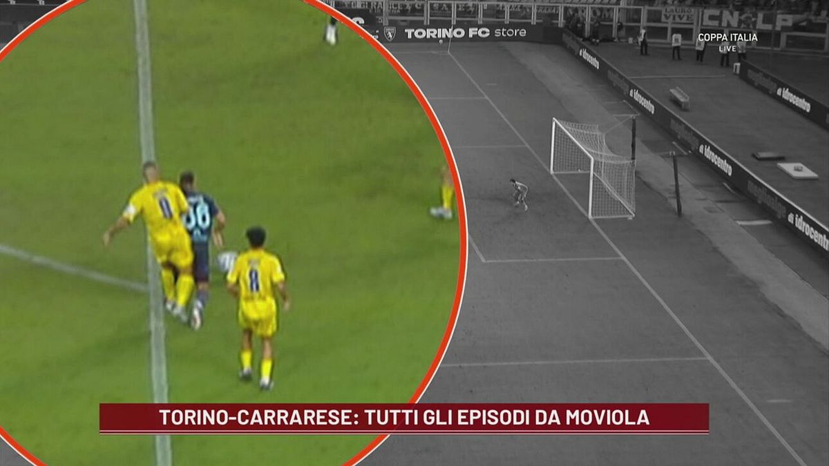 Torino-Carrarese, la moviola di Cesari: "Rigore su Gineitis? Situazione difficile"