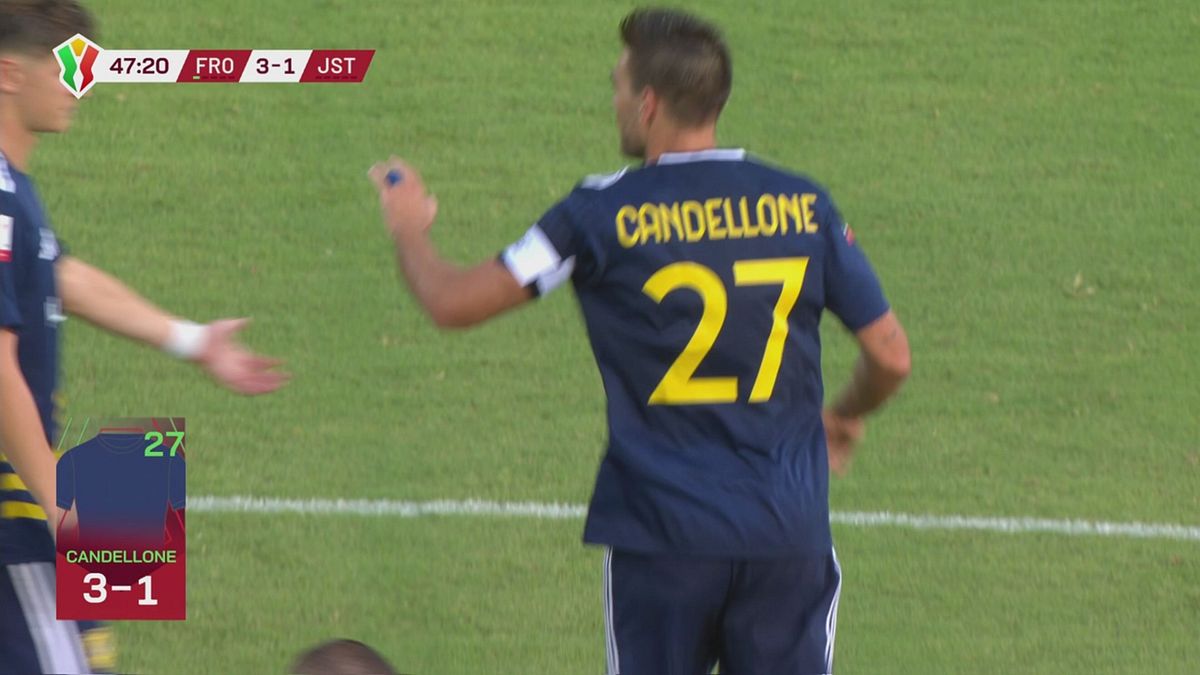48' | Gol di Candellone (Frosinone-Juve stabia 3-1)