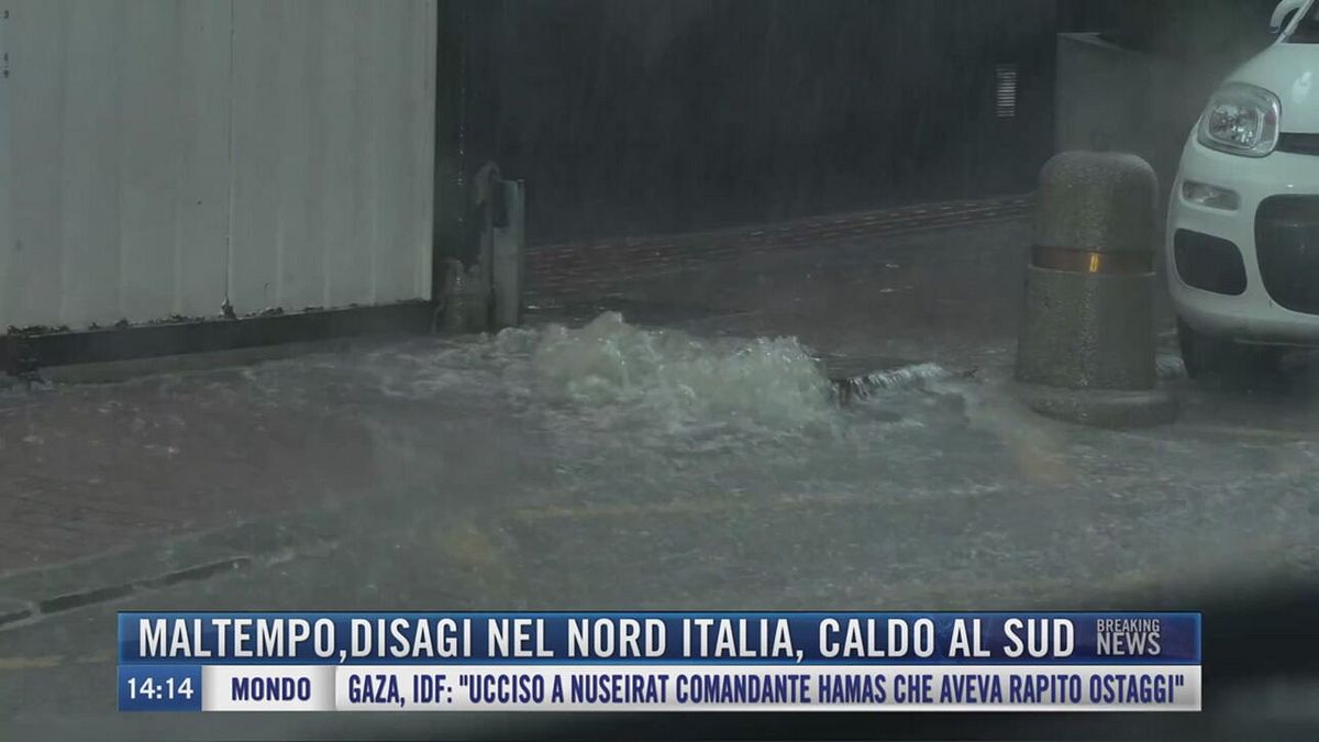 Breaking News delle 14.00 | Maltempo, disagi nel nord Italia, caldo al sud