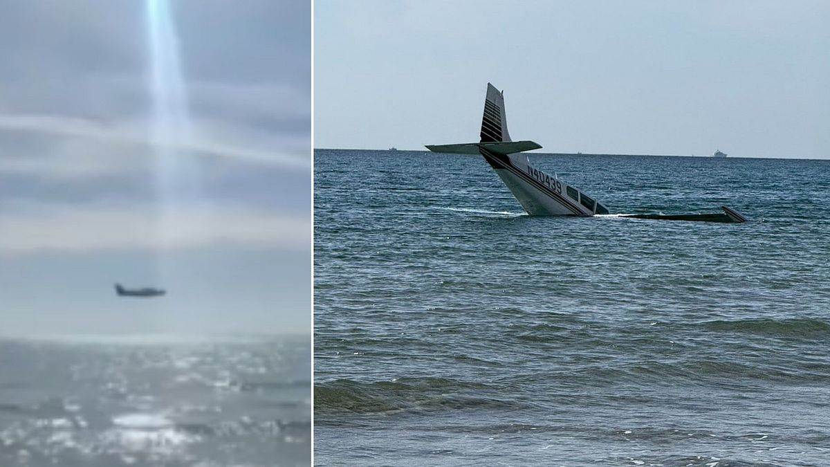 Florida, aereo perde il controllo e atterra nell'oceano Atlantico