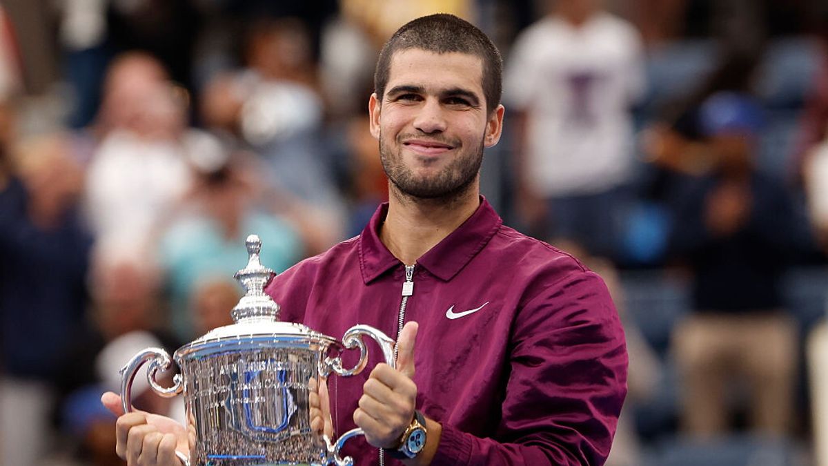 Carlos Alcaraz 2025. Vittoria in 4 set su Sinner, gli Us Open furono anche il suo primo Slam conquistato in carriera nel 2022. 