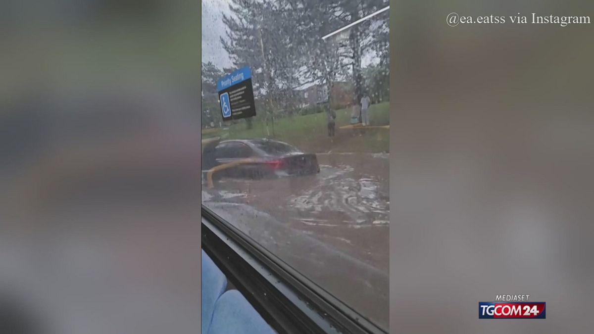 Pioggia record a Toronto: si allaga anche l'autobus