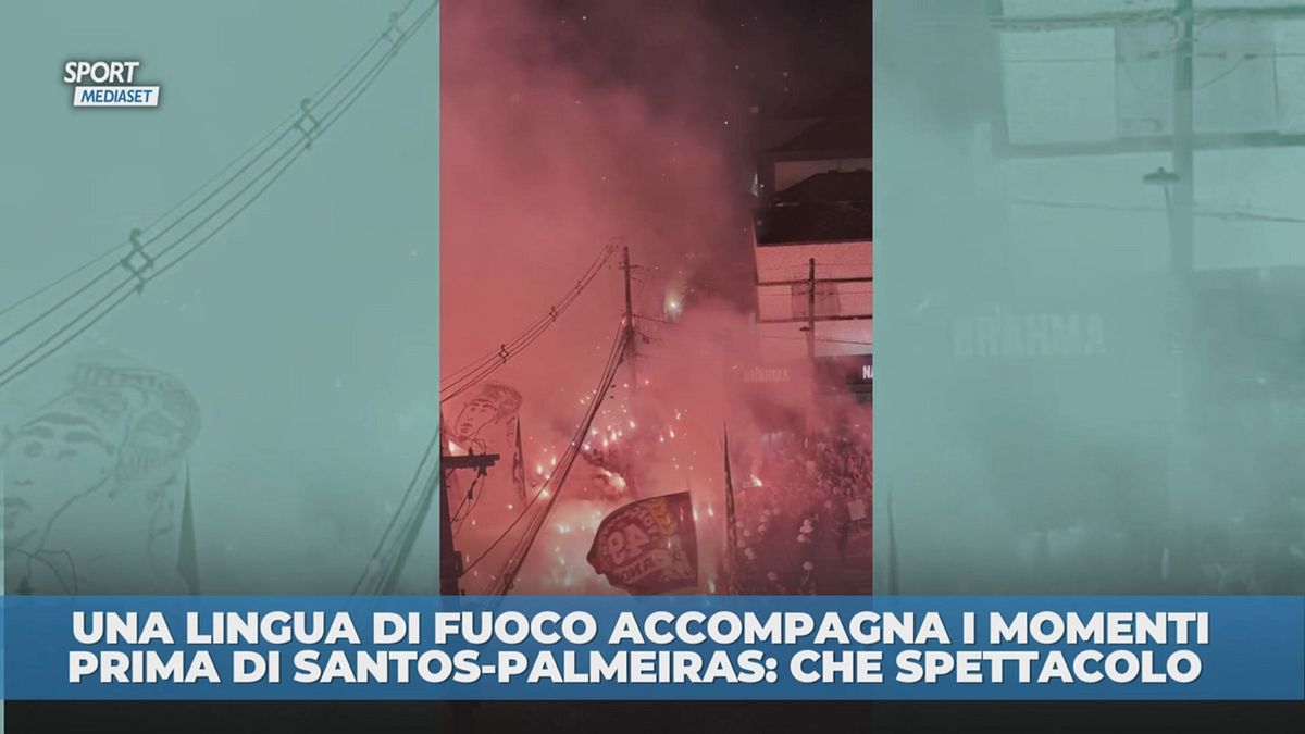 Lingua di fuoco prima di Santos-Palmeiras