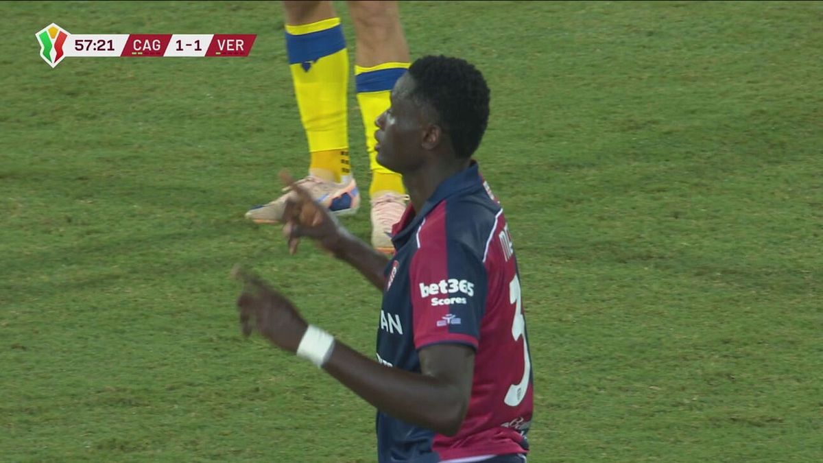 57' | Gol di Mendy (Cagliari-Verona 1-1)