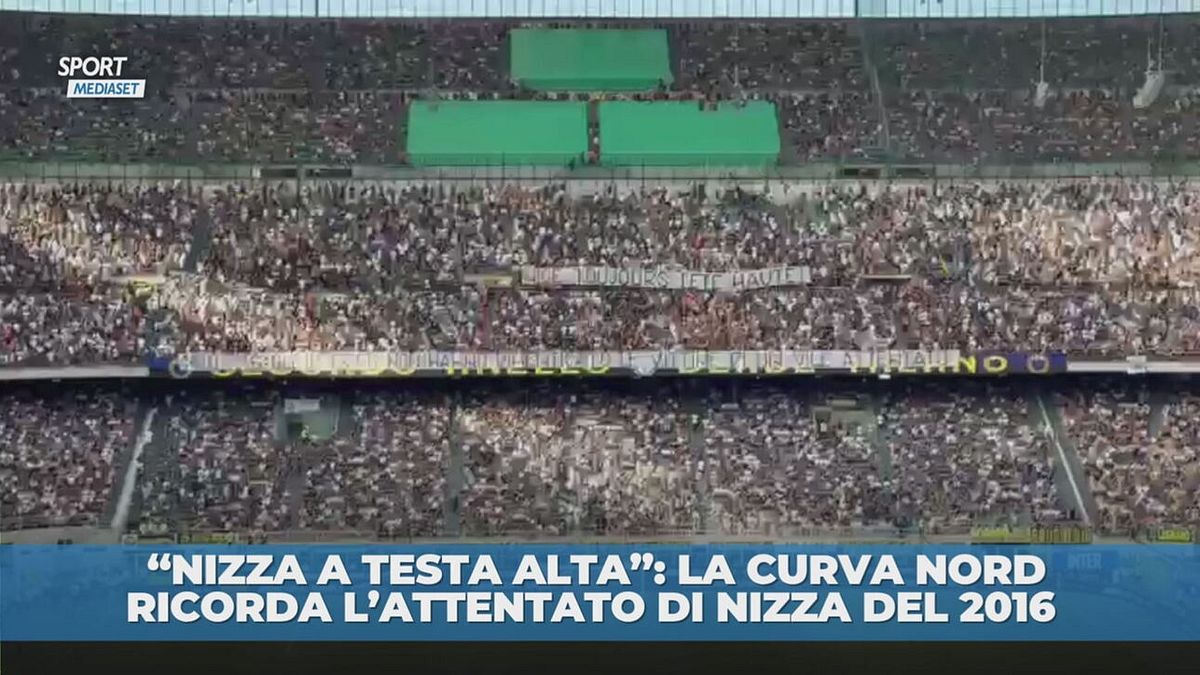 La Curva Nord omaggia le vittime della strage di Nizza del 2016