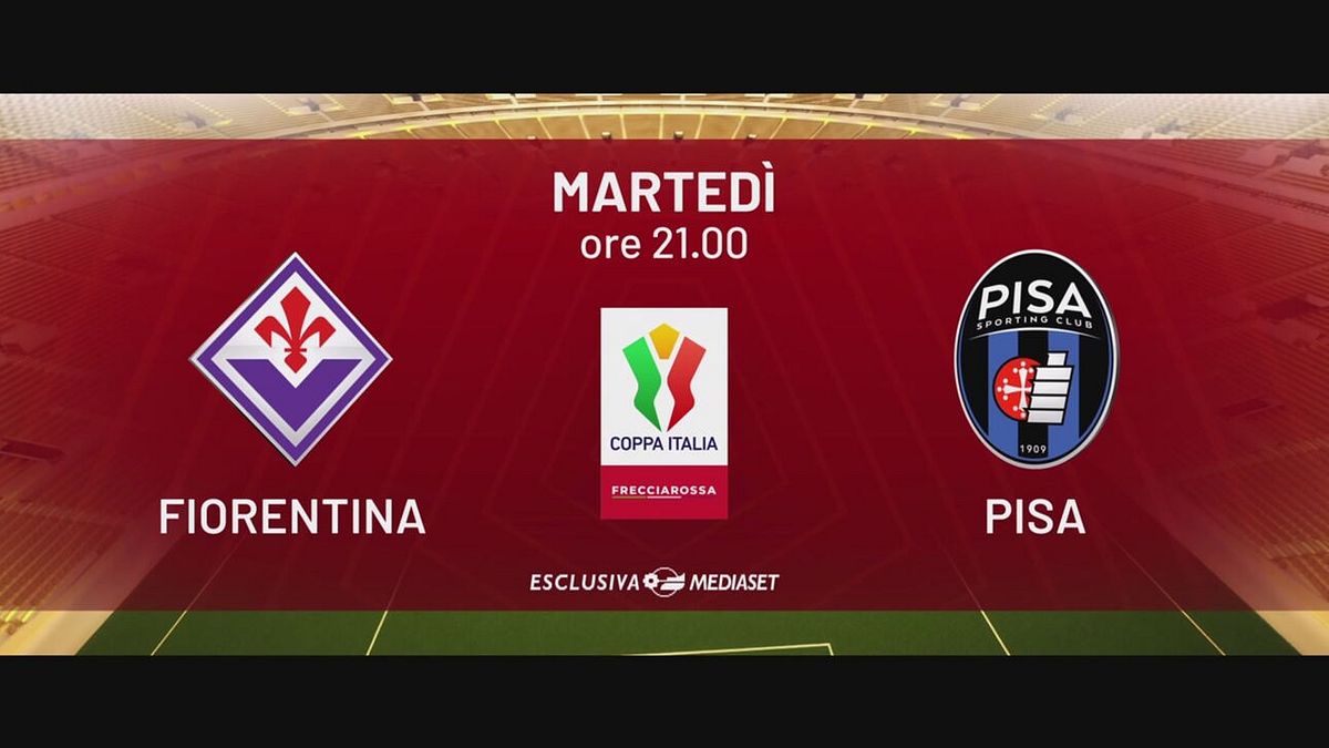 Fiorentina-Pisa: martedì alle 21.00 su Italia 1