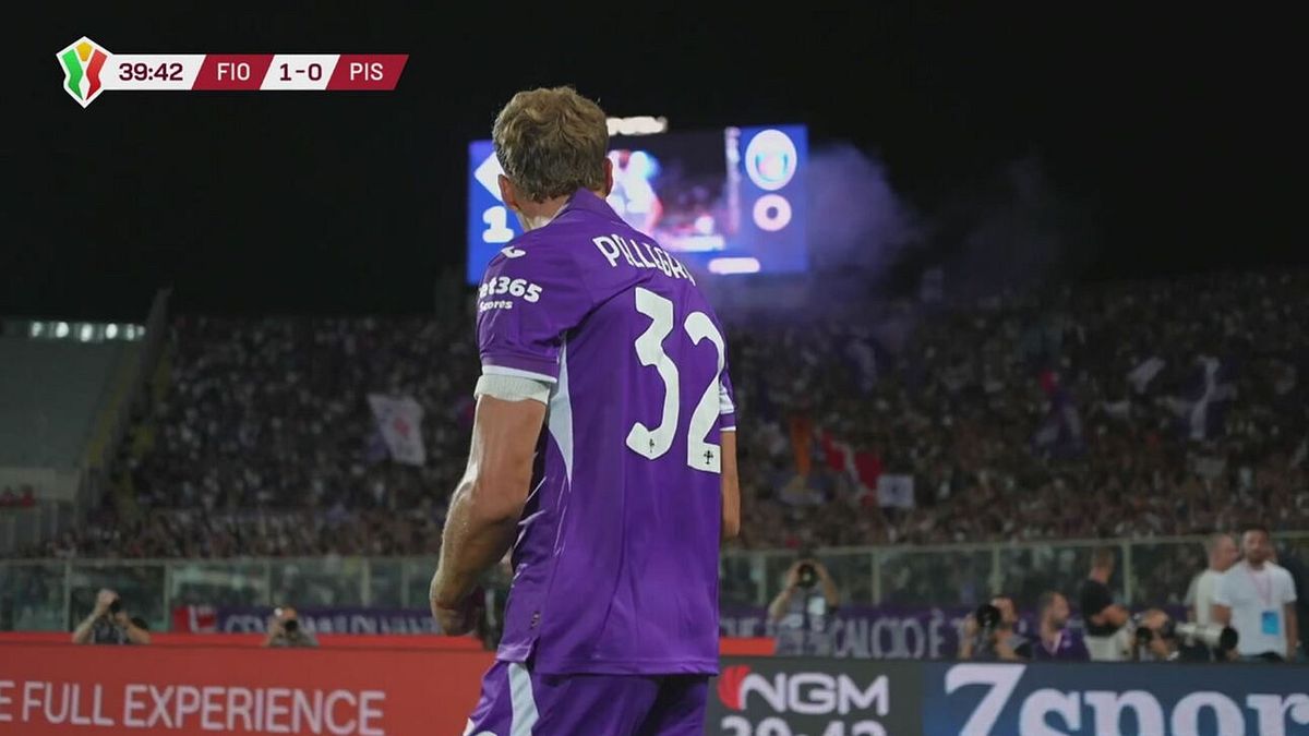Scuffet para ma Pellegrino ribadisce in rete, Fiorentina-Pisa 1-0