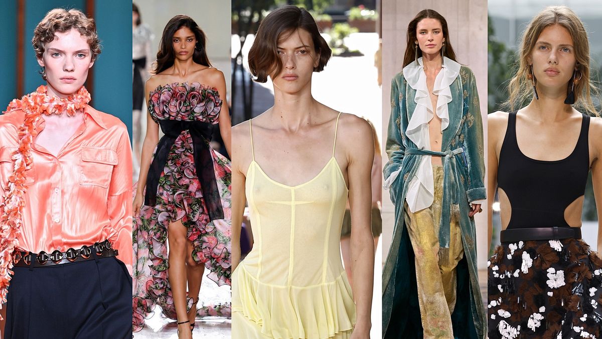 Sfilate New York Fashion Week SS27, i best look romantici: da sinistra Tory Burch, Carolina Herrera, Ulla Johnson, Ralph Lauren, Michael Kors