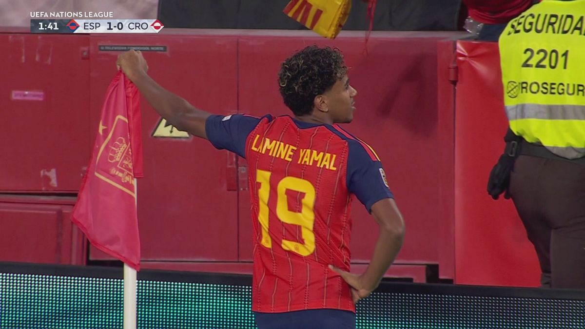 2' | Gol di Yamal (Spagna-Croazia 1-0)