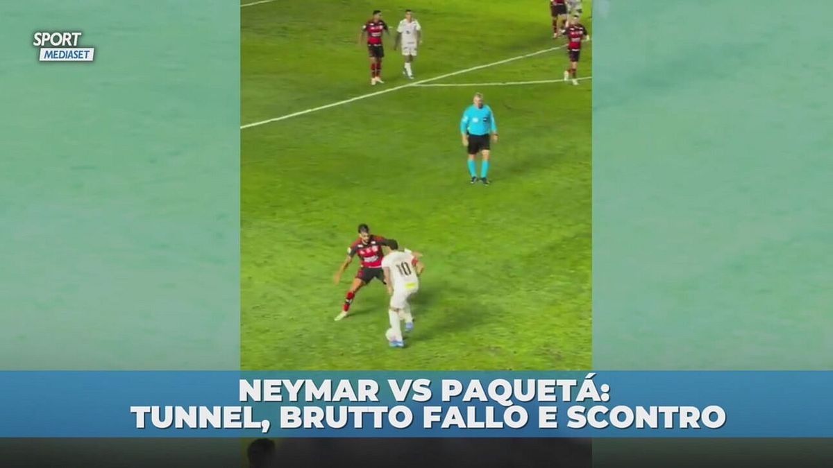 Neymar, tunnel a Paquetá che si vendica: lo falcia ed è scontro