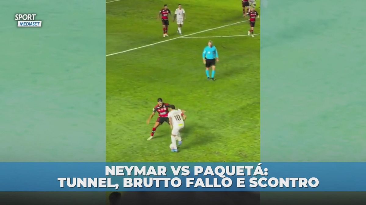 Neymar, tunnel a Paquetá che si vendica: lo falcia ed è scontro