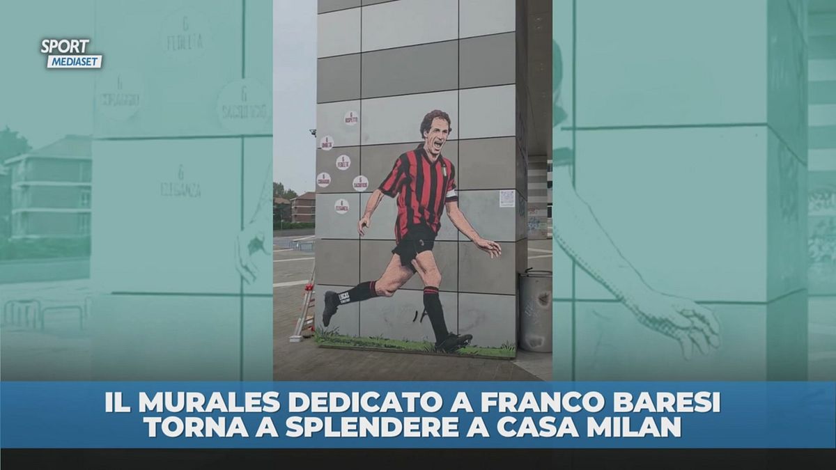 Casa Milan: ripristinato il murales dedicato a Franco Baresi
