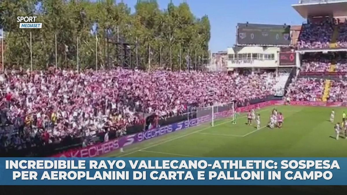 Aeroplanini di carta e palloni in campo: Rayo Vallecano-Athletic sospesa