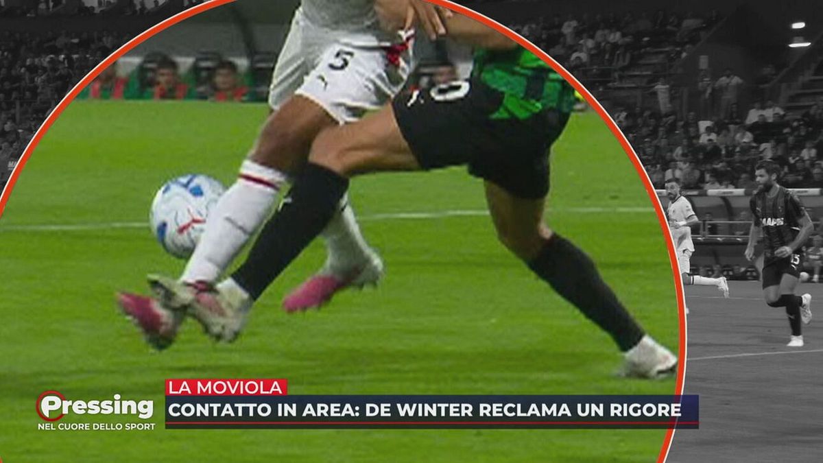 La moviola di Sassuolo-Milan: manca un rigore su De Winter?