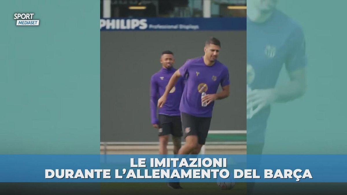 Barcellona: Rodri e Gabriel Jesus si imitano a vicenda in allenamento
