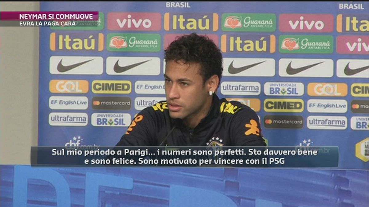 Neymar si commuove