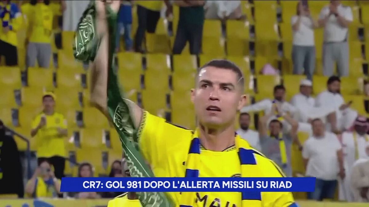 CR7: gol 981 dopo l'allerta missili su Riad