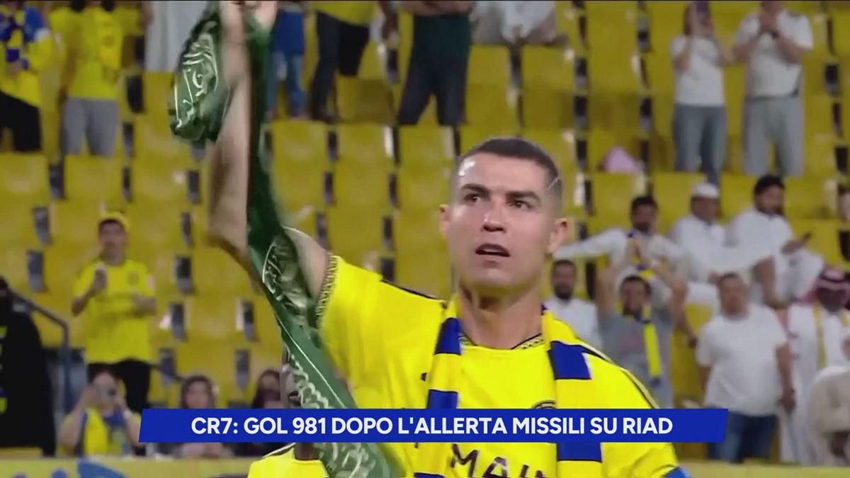 CR7: gol 981 dopo l'allerta missili su Riad